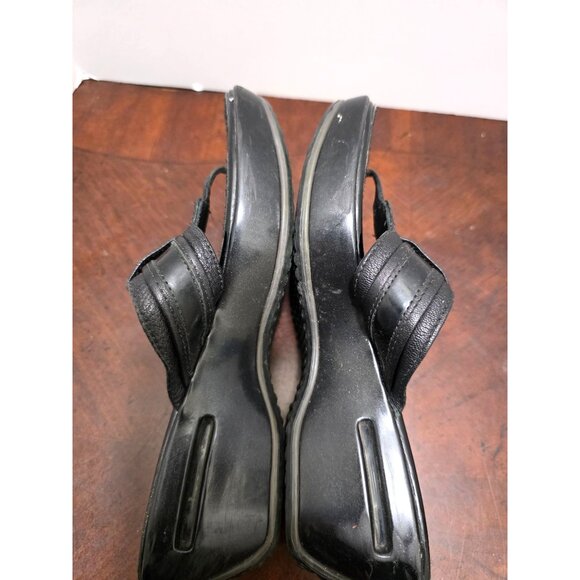 Cole Haan Women's Black Leather Buckle Strap Sandals Size 5.5B - Picture 6 of 9